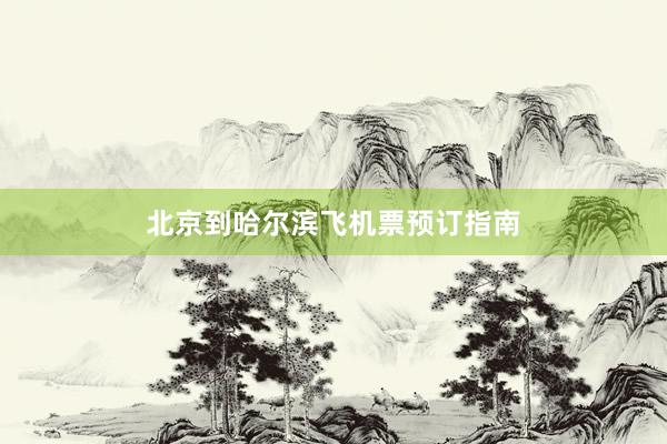 北京到哈尔滨飞机票预订指南